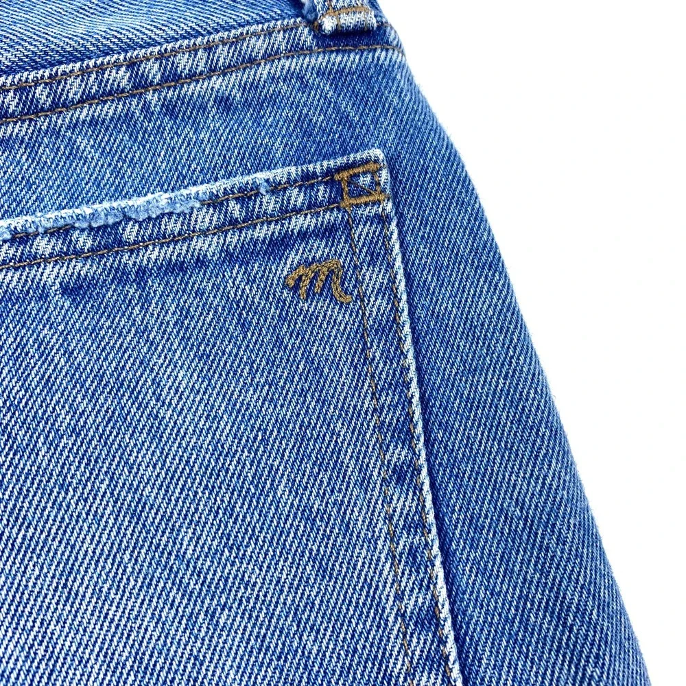 Madewell Womens Sz 24 Relaxed Denim Shorts‎ Homecrest Wash Ripped Edition Button